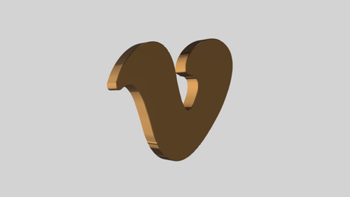 3D Golden Abstract Shape Rotating Animation