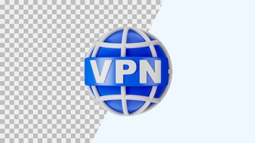 Spinning 3D Globe with VPN Text