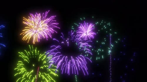 Fireworks celebrations in transparent background