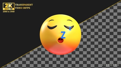 Animated 3D Sleeping Emoji Character with ZzZ Symbols