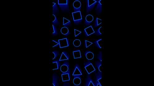 Vertical video blue neon geometric vj loop animation background