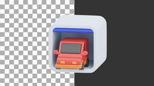 3D Animation of Residential Car Garage | Alpha Channel