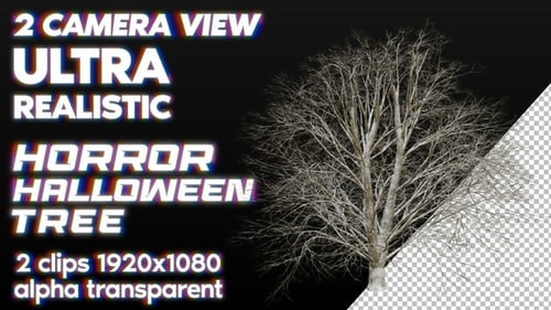 Bare Winter Tree Animation with Falling Snow