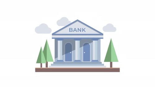 Bank animation on transparent background, alpha channel