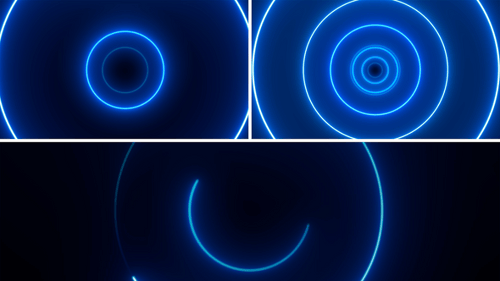 Neon Circle Blue Tunnel Background Pack