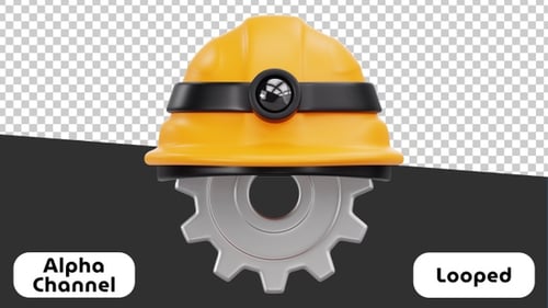 3D Labor Day Helmet and Gear Animation | Alpha Channel
