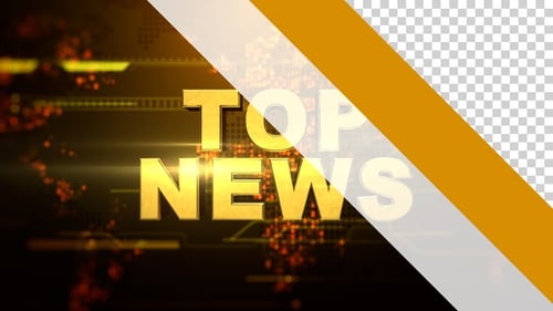 Modern Golden 3D News Title for Broadcasts