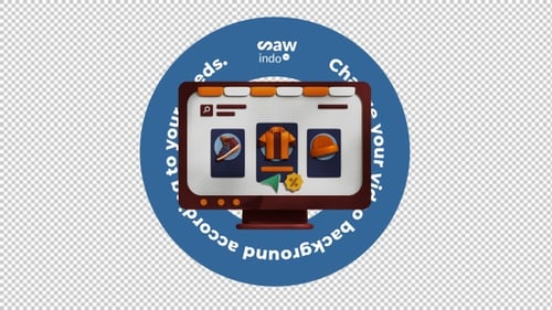 3D Animation Web E-Commerce interface - - Transparent Background Loop