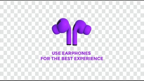 Modern 3D Earbuds Technology Music Intro Animation