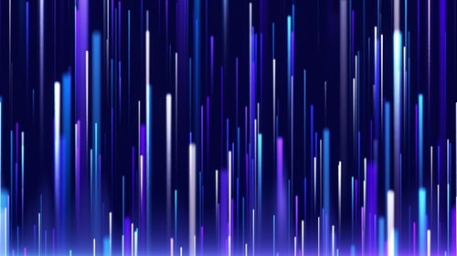 Lignes 3D au néon violet et bleu montantes, fond de développement et de croissance. Lignes de néon futuristes