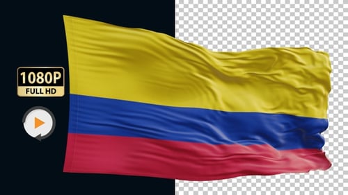 Realistic Waving Flag of Colombia Animation
