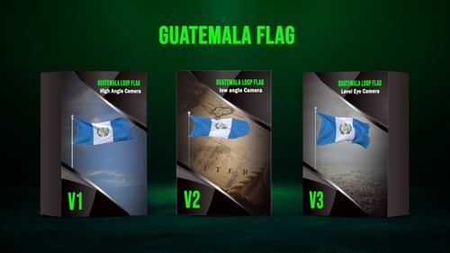 Animated Guatemala Flag Waving Loop with Alpha Channel