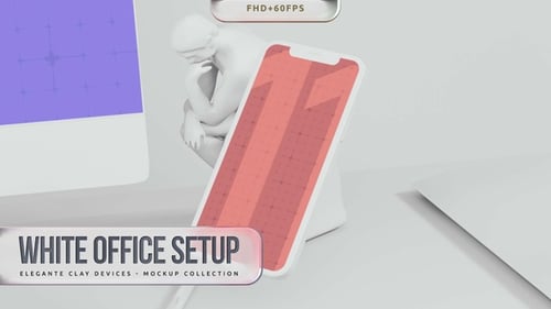 White Clay Office Setup Mockup 11