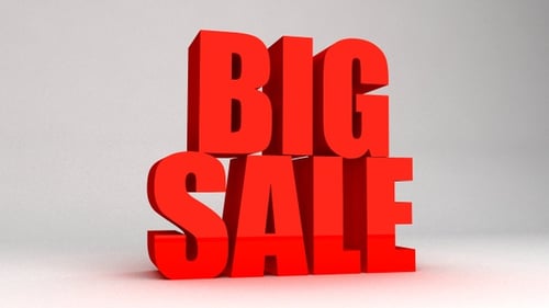 3D Red Big Sale Text Reveal Animation