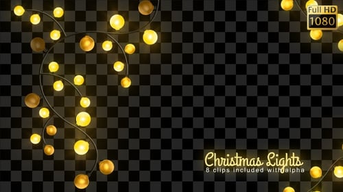 Animated Glowing String Lights Garland Overlay