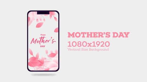 Happy Mother's Day Animated Greeting with Pink Floral Design