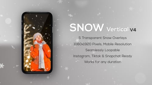 Falling Snow Video Overlays for Vertical Mobile