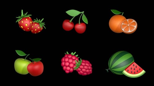 3D Animated Cartoon Fruit Emojis Pack