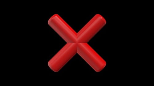 Animated Glossy Red 3D X Mark Icon