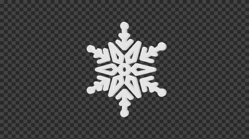 3D White Snowflake Seamless Rotation Loop