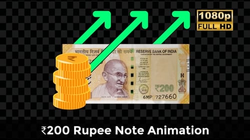 ₹200 Rupee Note Animation – Indian Currency Growth for Economic And Budget Projects