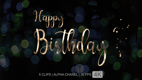 Animação de texto de feliz aniversário