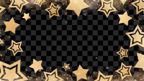 Glittering Gold Star Frame Overlay