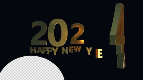 Golden 2024 Happy New Year Title Animation