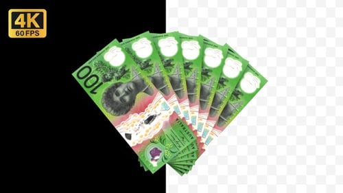 Dinheiro em dólares australianos | Transparente | Resolução 4K 60fps
