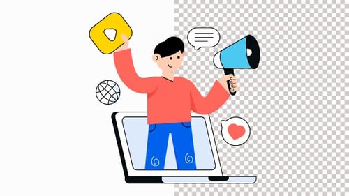 Animated Digital Marketing Communication Illustration