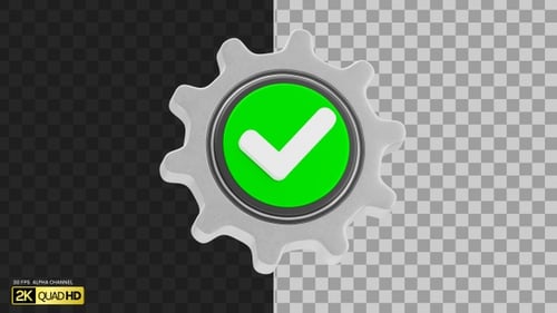 3D Approval Checkmark and Success Symbol | Alpha Channel