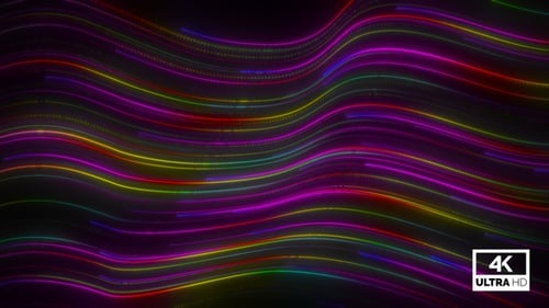 Colorful Neon Wavy Lines Animated Background