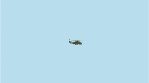 Military Helicopter Flying on Alpha Channel