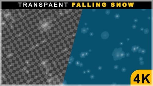 3D Render Slow Falling Winter Snow On Transparent Background