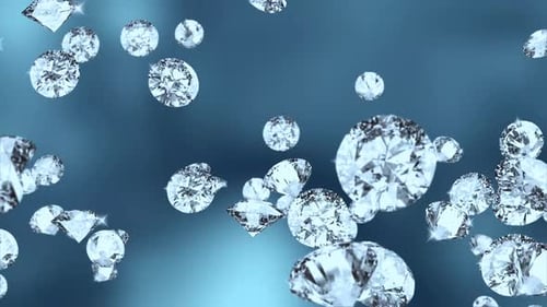 Blue Diamond Particle Refraction Green Screen.