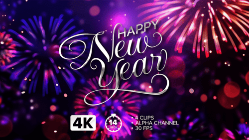 Happy New Year Golden Calligraphy Text Reveal