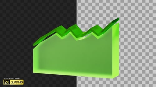3D Green Crystal glass diagram | Alpha Channel