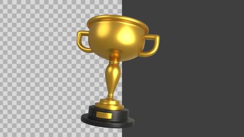 3D-animierte Goldene Trophäe