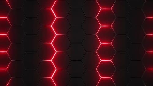 Set mit 4 K Neon-Sechsecken