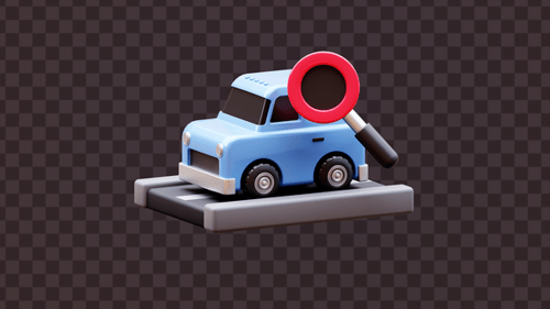 3D Car Inspection Search Icon Animation