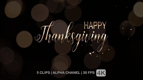 Metallic Script Happy Thanksgiving Animated Title