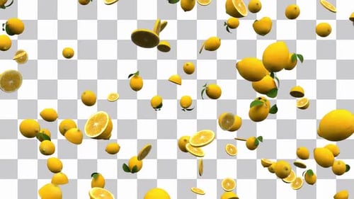 3D Animated Falling Lemons Overlay