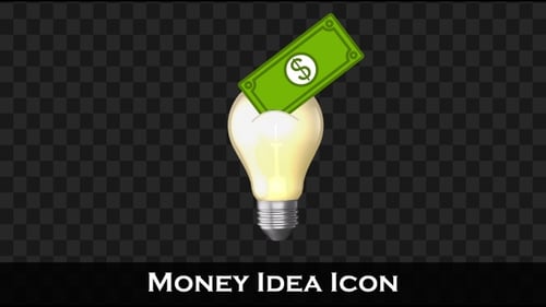 Animated Lightbulb Idea Generating Money Icon