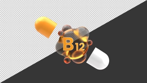 3D Vitamin B12 Supplement Capsules | Alpha Channel