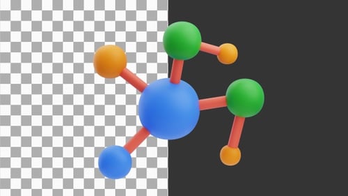 3D Animation of Molecule Structure Representation | Alpha Channel