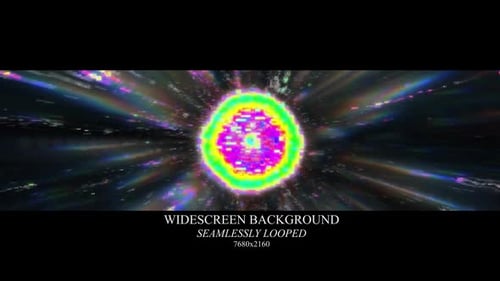 Rainbow Glitch Explosion Background