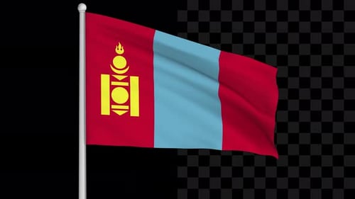 Realistic Waving Flag of Mongolia Animation