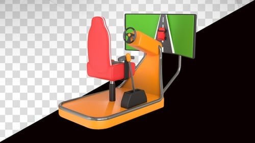 3D-Animation von Vr Gaming Steering