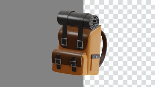 3D Animation of Backpack Fashion and Functionality Beyond Utility | Alpha Channel