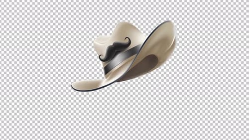 3D Animated Cowboy Hat with Mustache